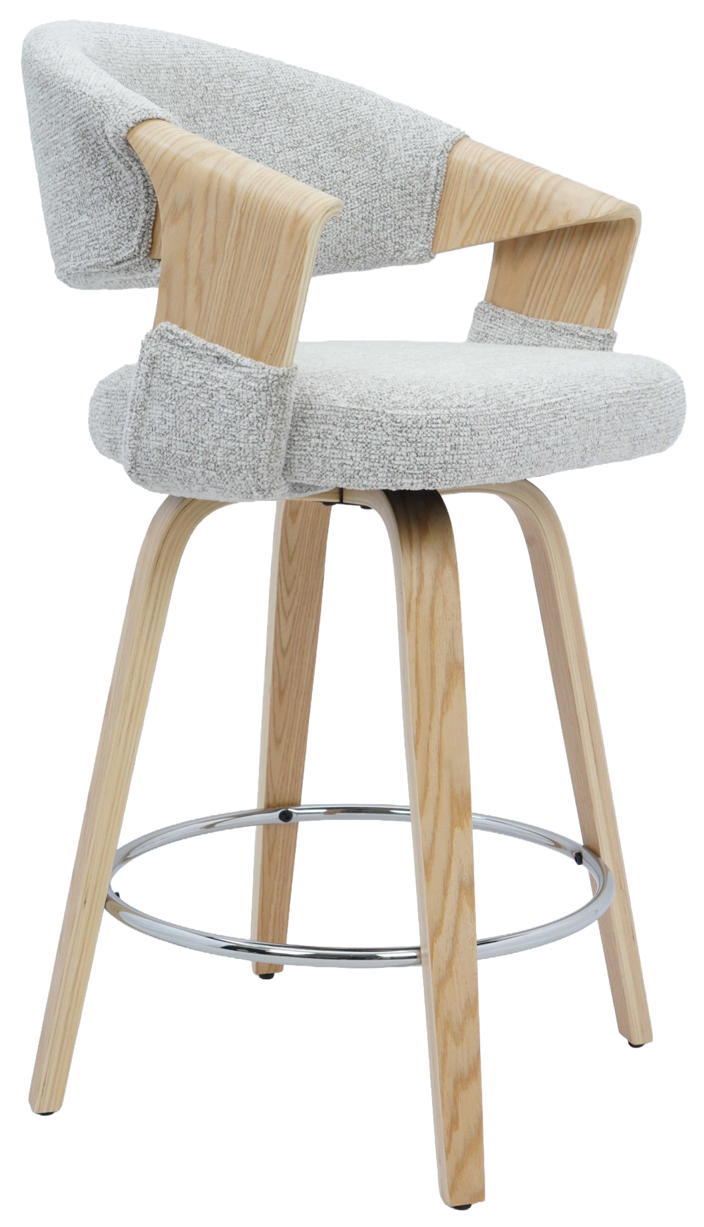 Σκαμπό Bar ArteLibre VIONARA Ανοιχτό Γκρι/Φυσικό 55x52.5x95cm
