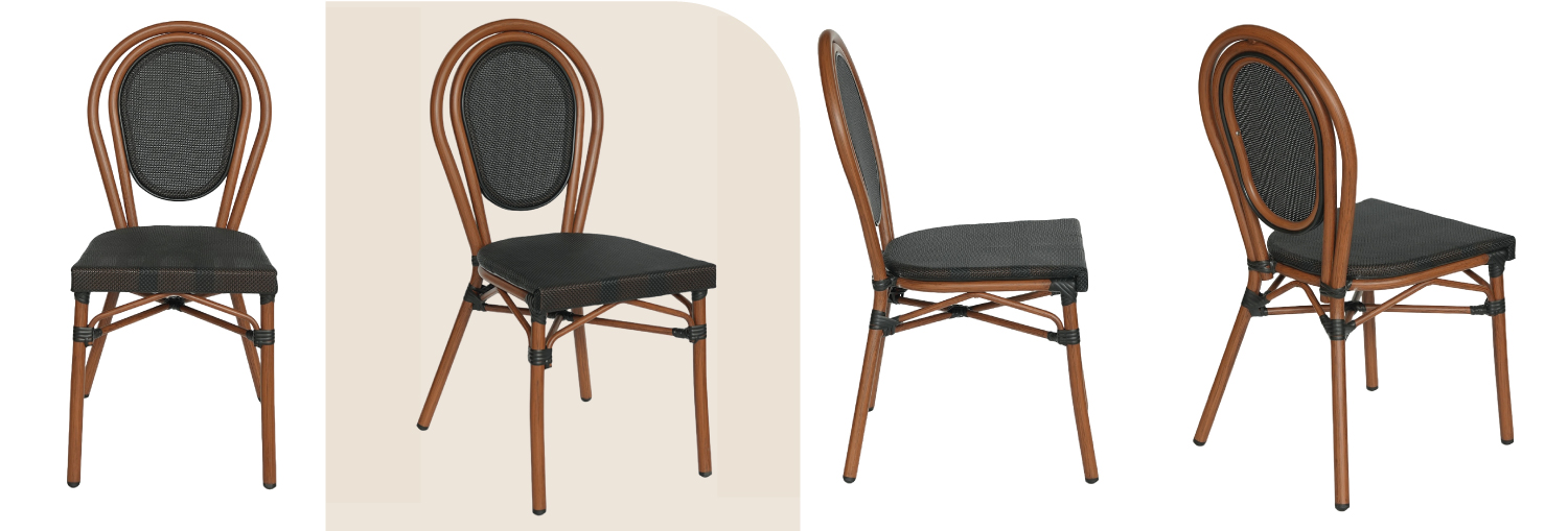 Καρέκλα Κήπου ArteLibre TULUM Καφέ/Ανθρακί Αλουμίνιο/Rattan 44x56x90cm